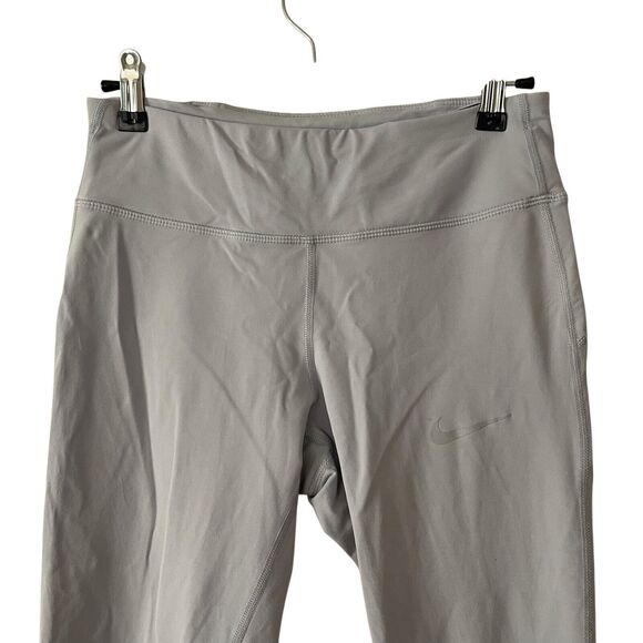 Nike Small Activewear Leggings Light Gray Zip Pocket Mesh Panels Workout - Picture 4 of 10